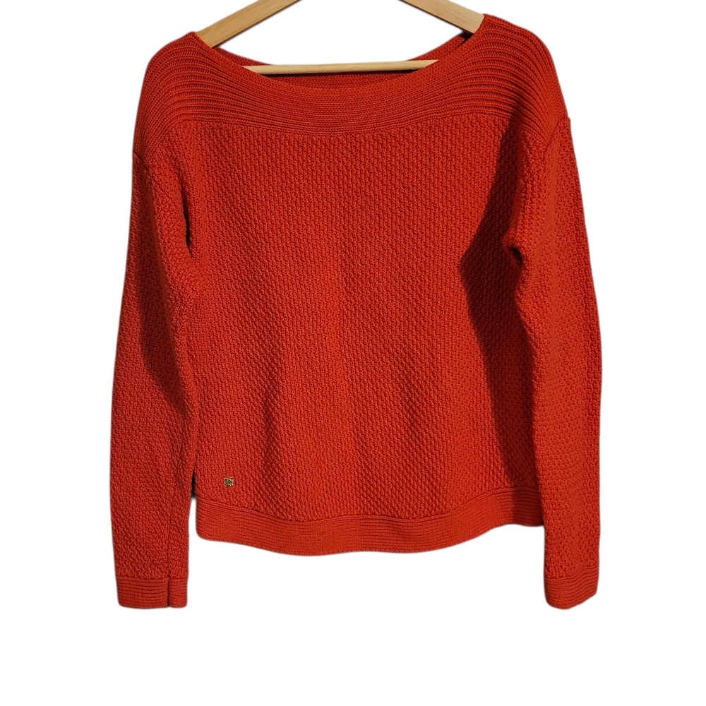 Lauren Ralph Lauren Red Boatneck Knit Sweater
